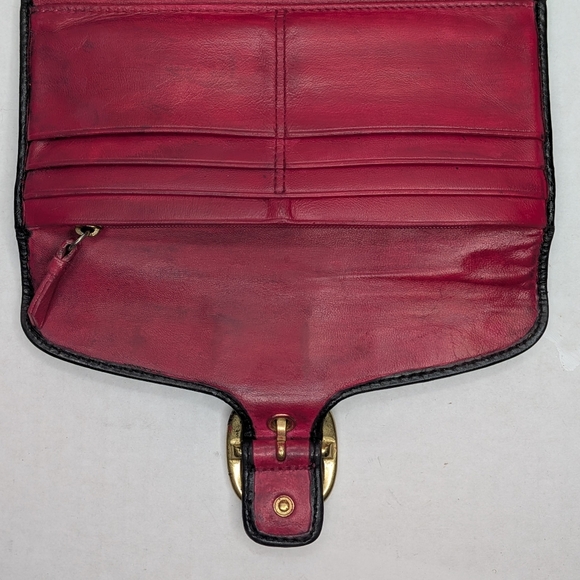 Vintage Coach Bleecker Black Signature Jacquard Canvas & Leather Buckle Wallet - Picture 7 of 14